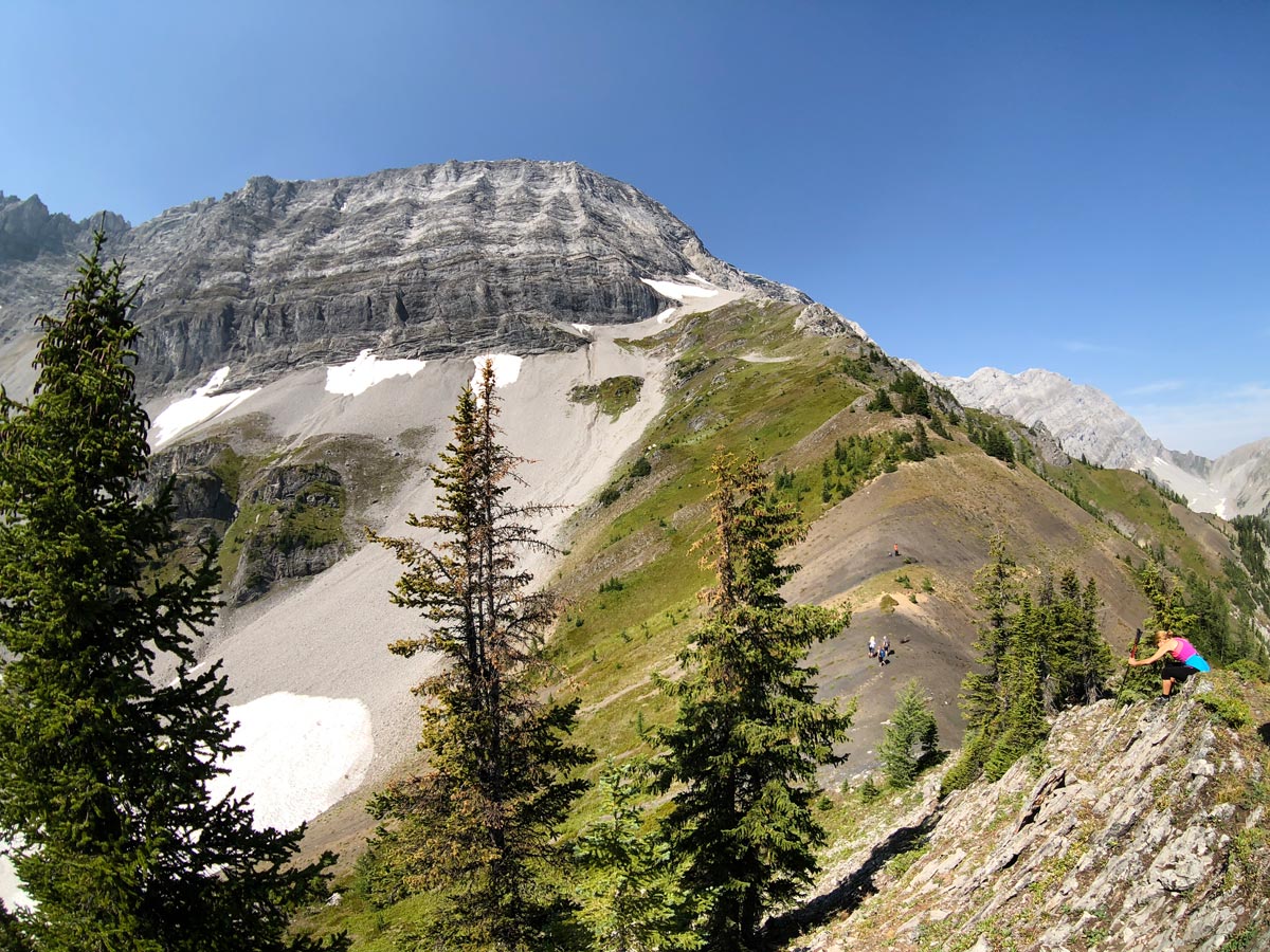 Views along the ridge on the Black Prince Lakes and Cirque Hike near Smith-Dorrien Trail in Kananaskis, near Canmore