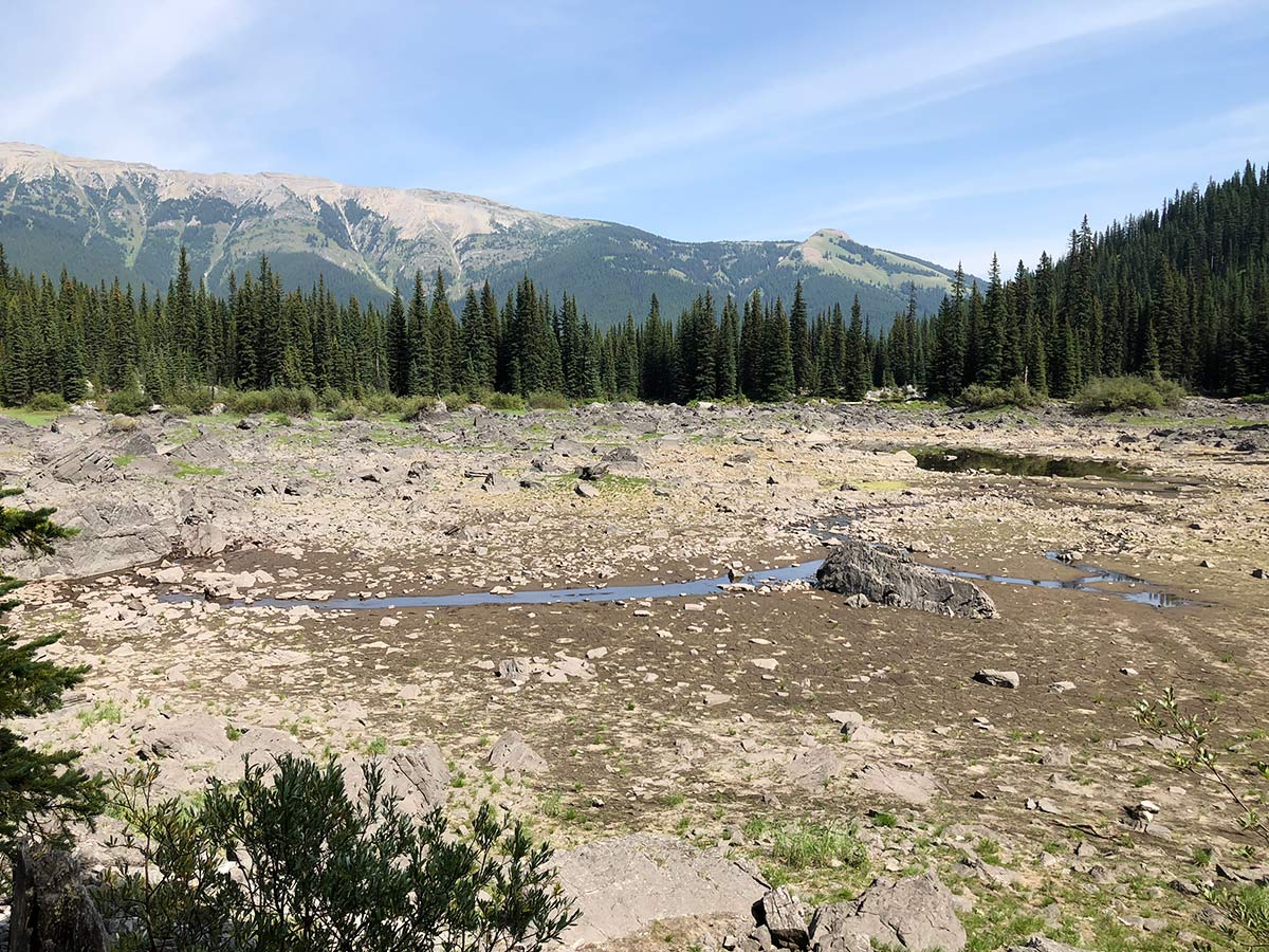 Dried up Warspite Lake on the Black Prince Lakes and Cirque Hike near Smith-Dorrien Trail in Kananaskis, near Canmore