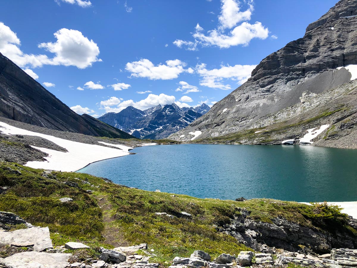 Beautiful Upper Lake on the Headwall Lakes Hike near Smith-Dorrien Trail in Kananaskis, near Canmore