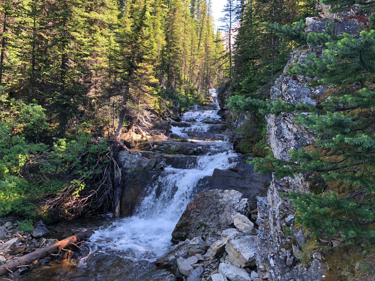 Falls along the Rummel Pass Hike near Smith-Dorrien Trail in Kananaskis, near Canmore
