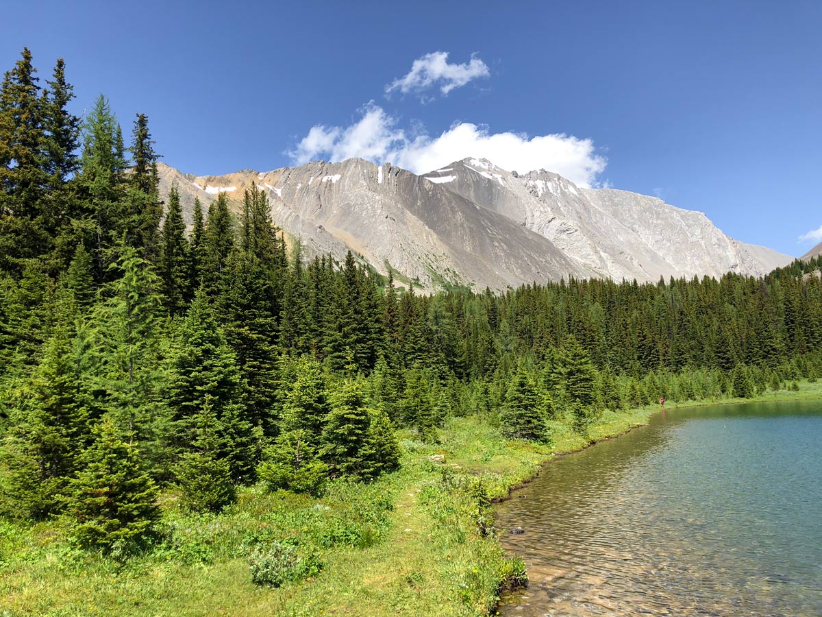 Lake views of the Rummel Pass Hike near Smith-Dorrien Trail in Kananaskis, near Canmore