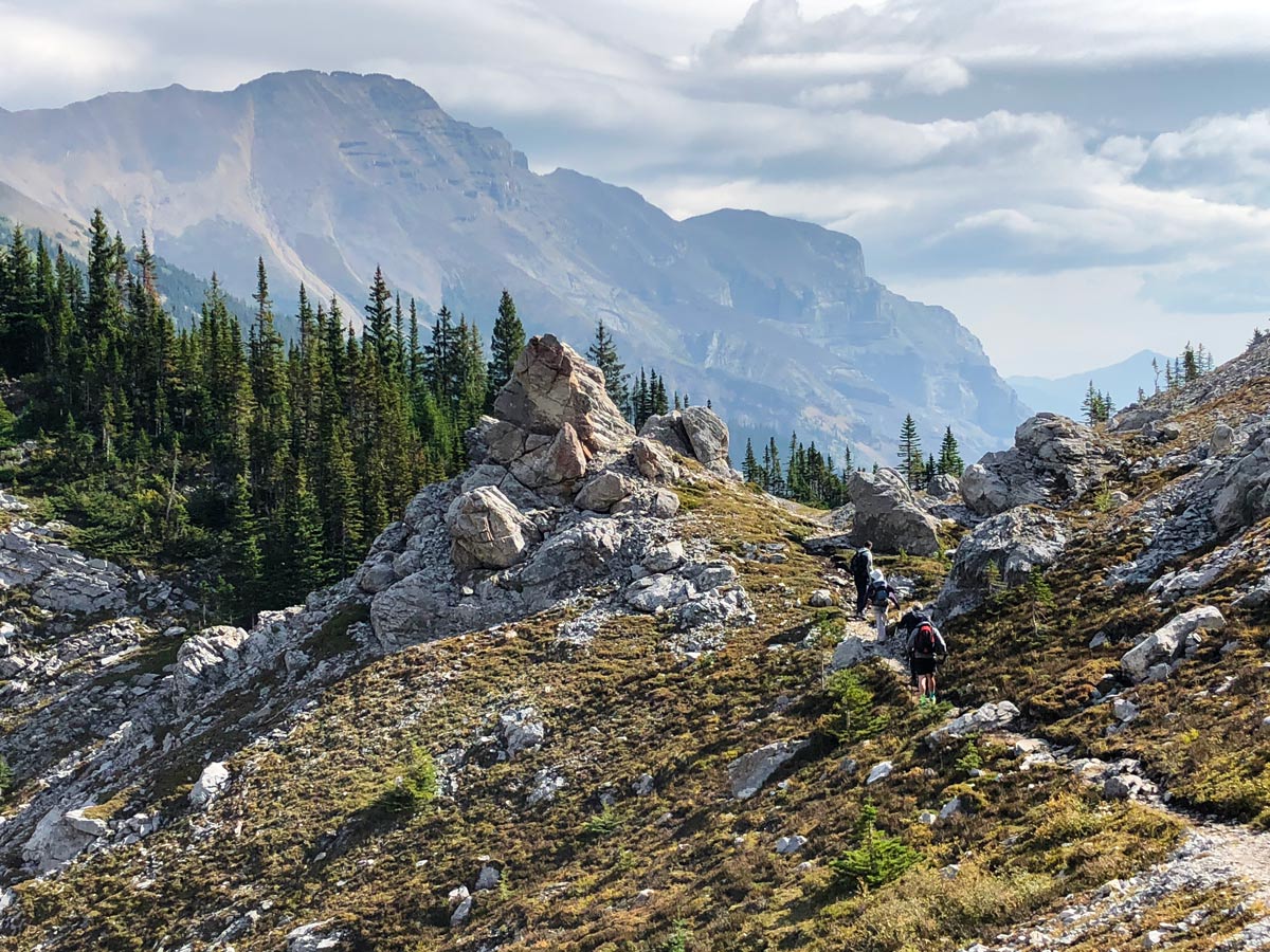 The path around Lower Galatea Lake on the Lillian and Galatea Lakes Hike in Kananaskis, near Canmore