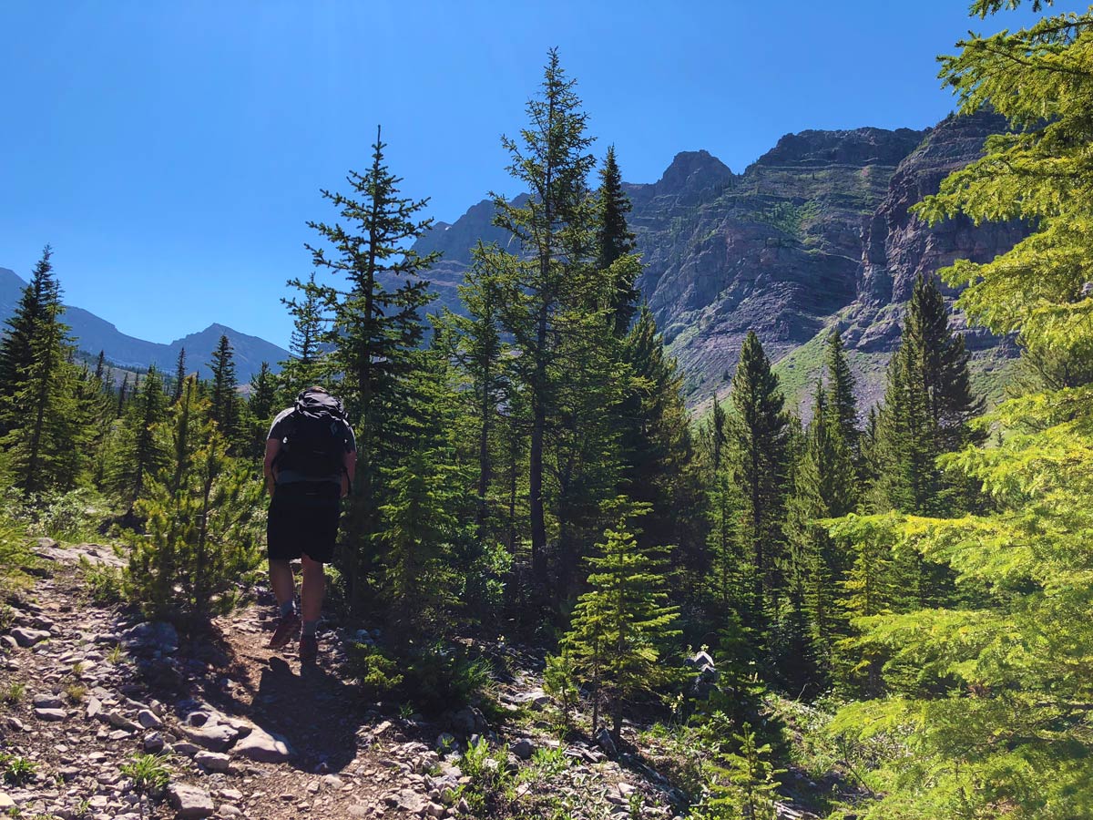 Trail up the valley on the Sparrowhawk Tarns Hike near Smith-Dorrien Trail in Kananaskis, near Canmore