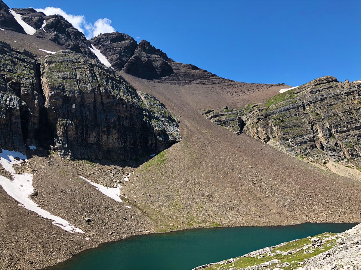 Beautiful tarn on the Sparrowhawk Tarns Hike near Smith-Dorrien Trail in Kananaskis, near Canmore