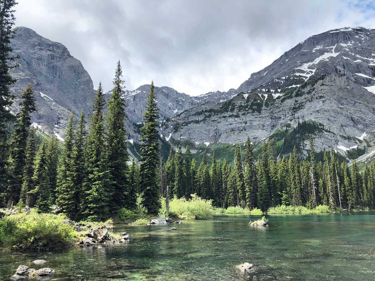 Left Hand side of the lake on the Black Prince Interpretive Trail / Warspite Lake Hike near Smith-Dorrien Trail in Kananaskis