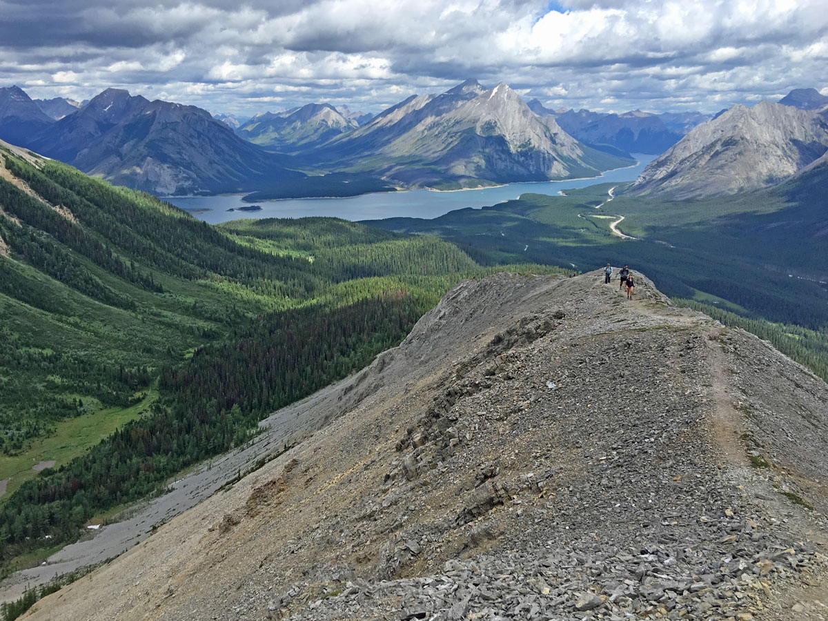 Trail to the ridgeline on the Tent Ridge Horseshoe Hike near Smith-Dorrien Trail in Kananaskis, near Canmore