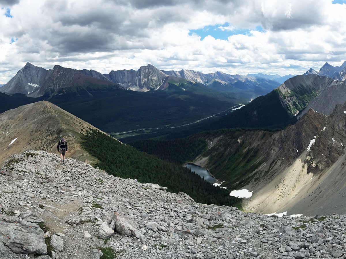 Path up the ridge on the Tent Ridge Horseshoe Hike near Smith-Dorrien Trail in Kananaskis, near Canmore