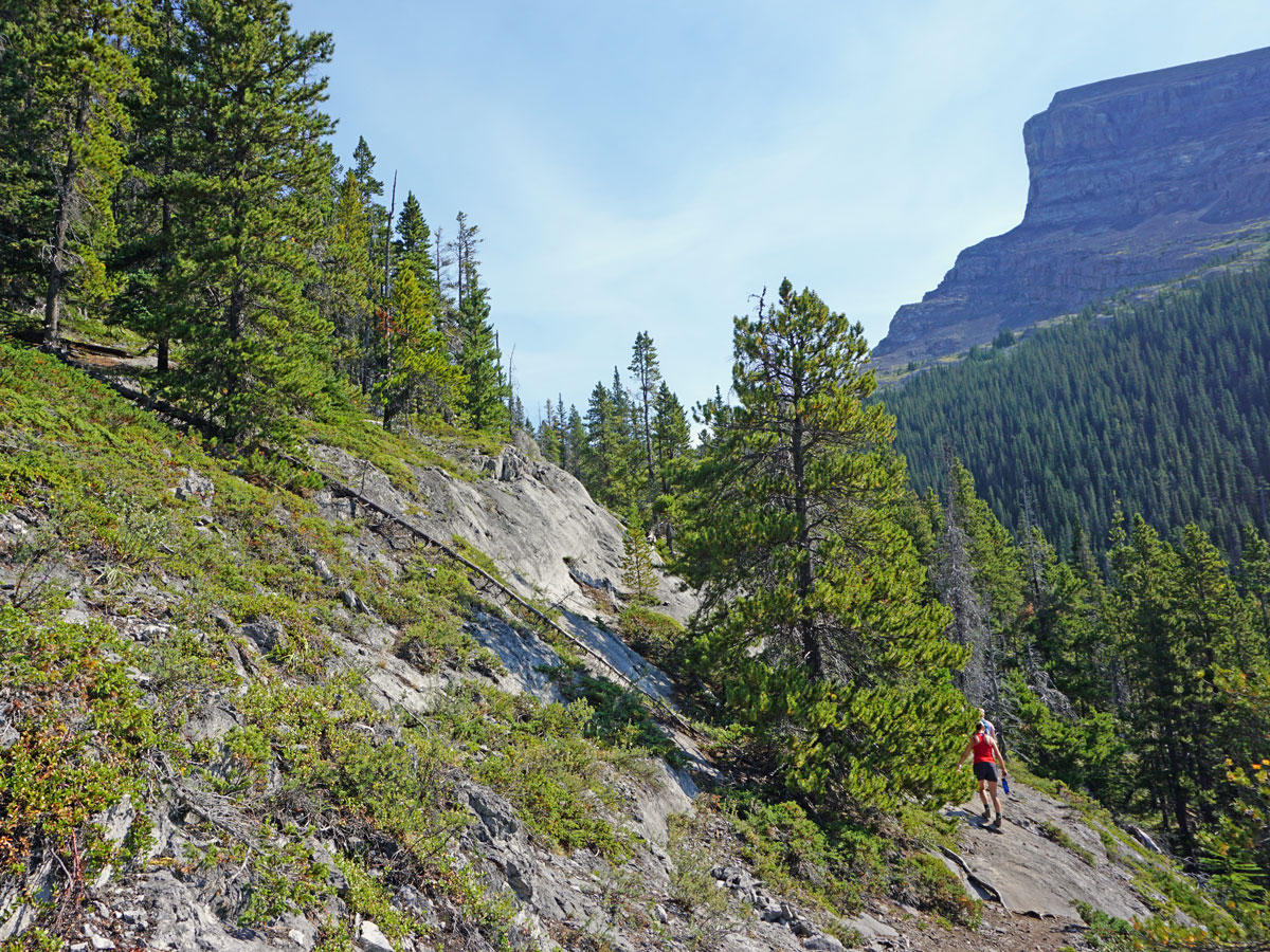 Tricky part of the West Wind Pass Hike near Smith-Dorrien Trail in Kananaskis, near Canmore