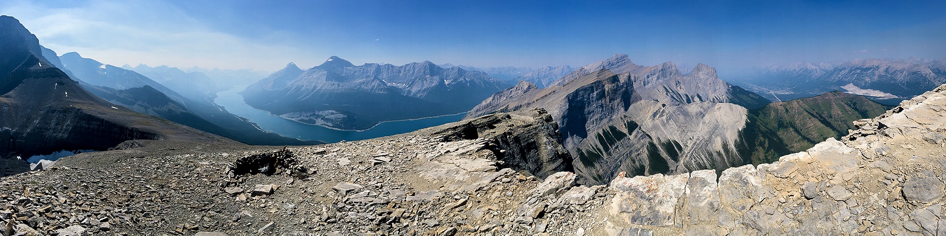 Panorama of the Windtower hike from Smith-Dorrien Trail in Kananaskis near Canmore
