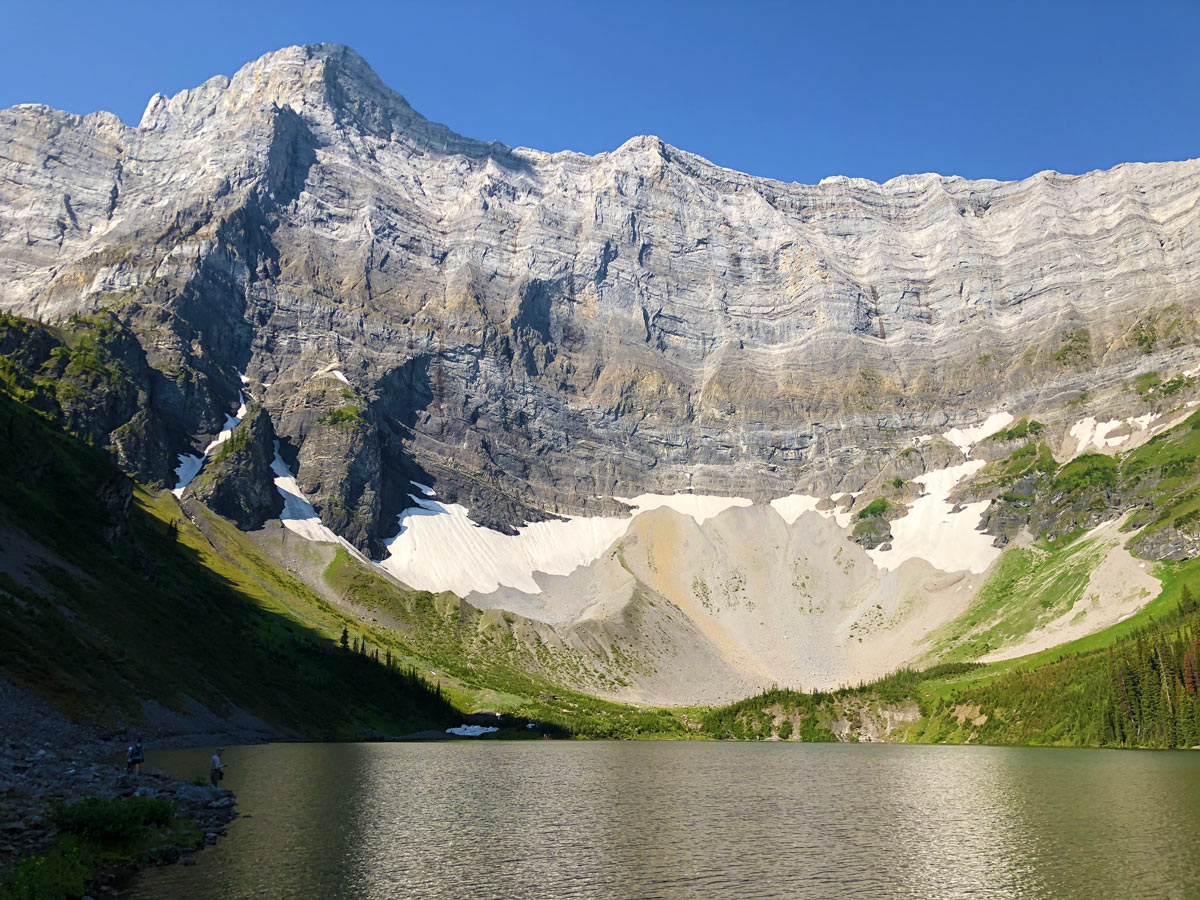 Partway around Rawson Lake on the Rawson Lake Hike in Kananaskis, near Canmore