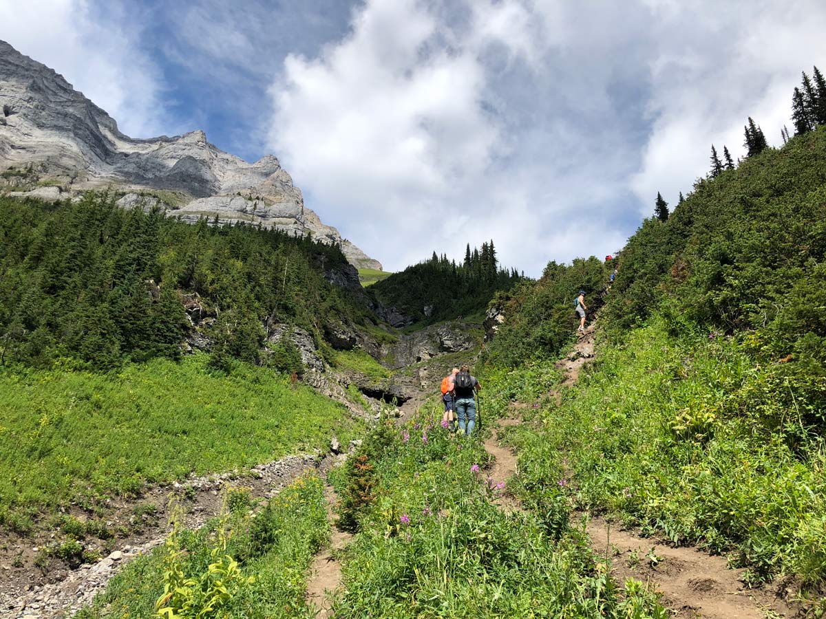 Challenging part of the Sarrail Ridge via Rawson Lake Hike in Kananaskis, near Canmore