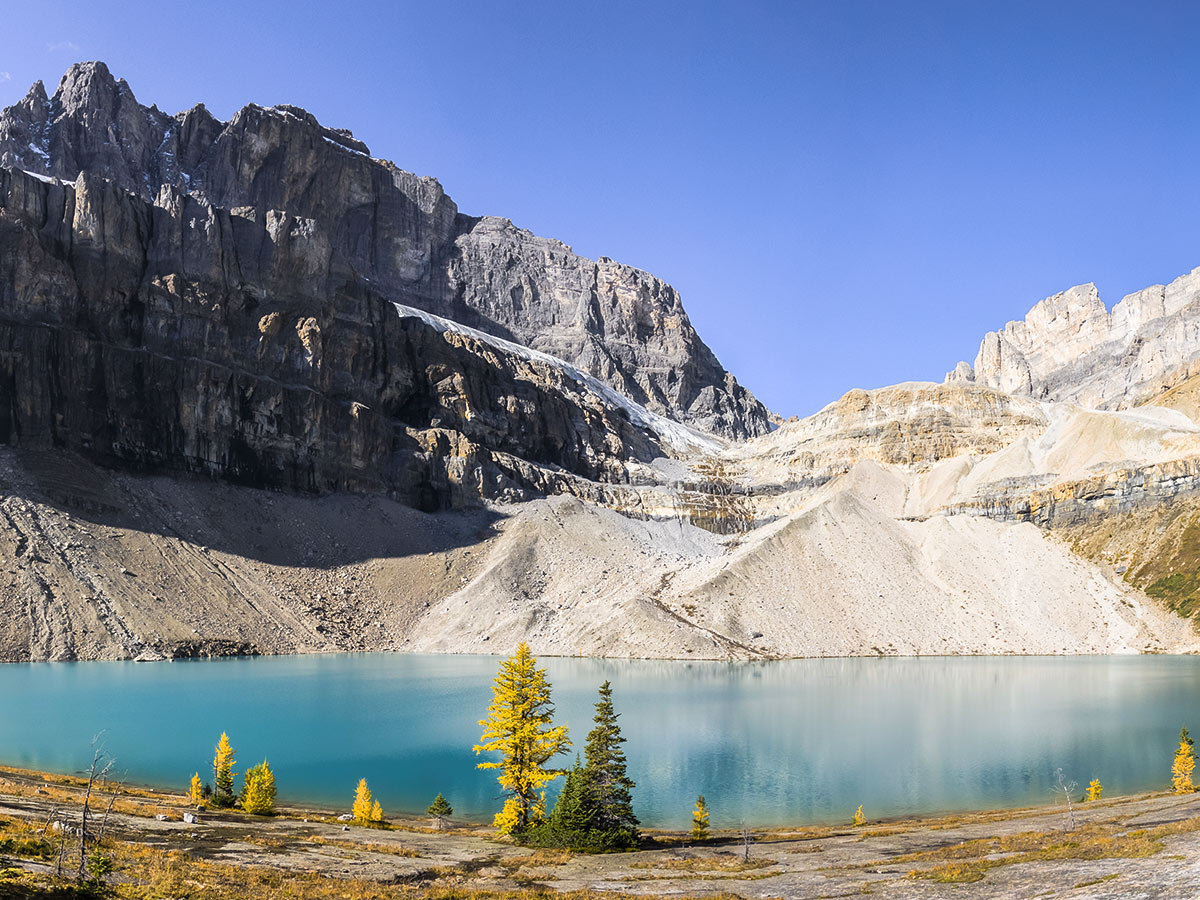 Zigadenus Lake on the Skoki Lakes Hike from Lake Louise in Banff National Park