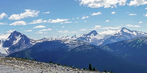 Panorama of the Blackcomb Meadows hike in Whistler, British Columbia