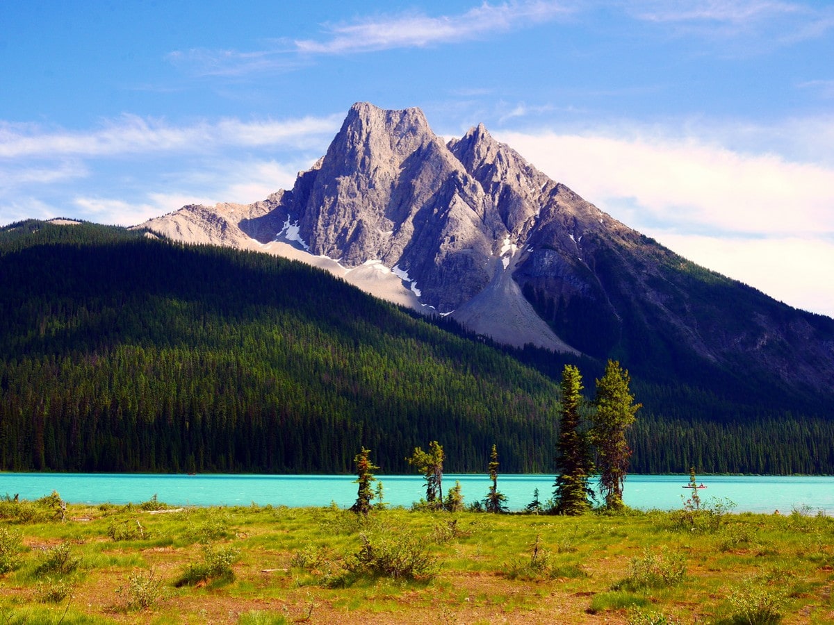 Mt Burgess over Emerald Lake on the Emerald Basin Hike in Yoho National Park, Canada