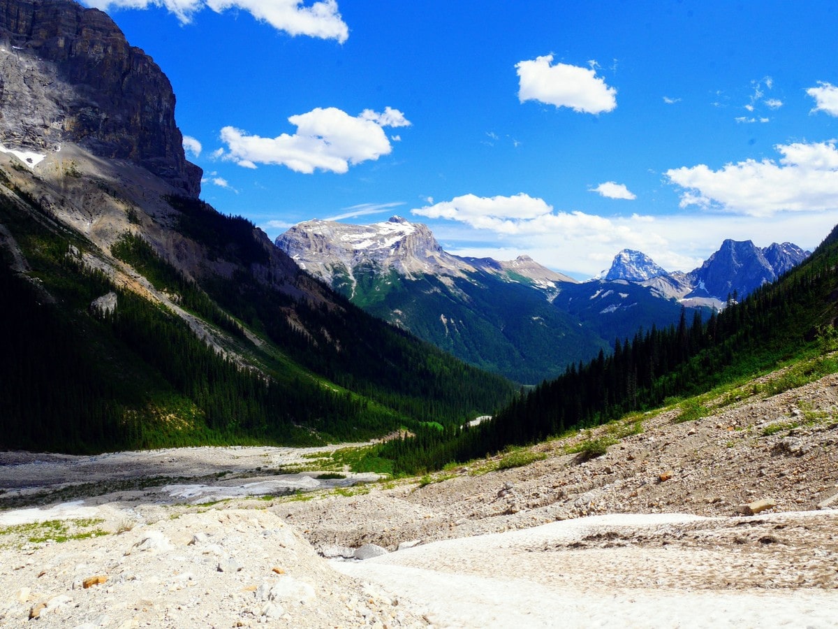 Mt Wapta and Mt Burgess on the Emerald Basin Hike in Yoho National Park, Canada