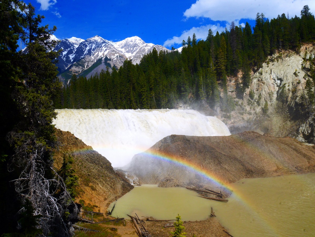 Rainbow over the Wapta Falls Hike in Yoho National Park, British Columbia