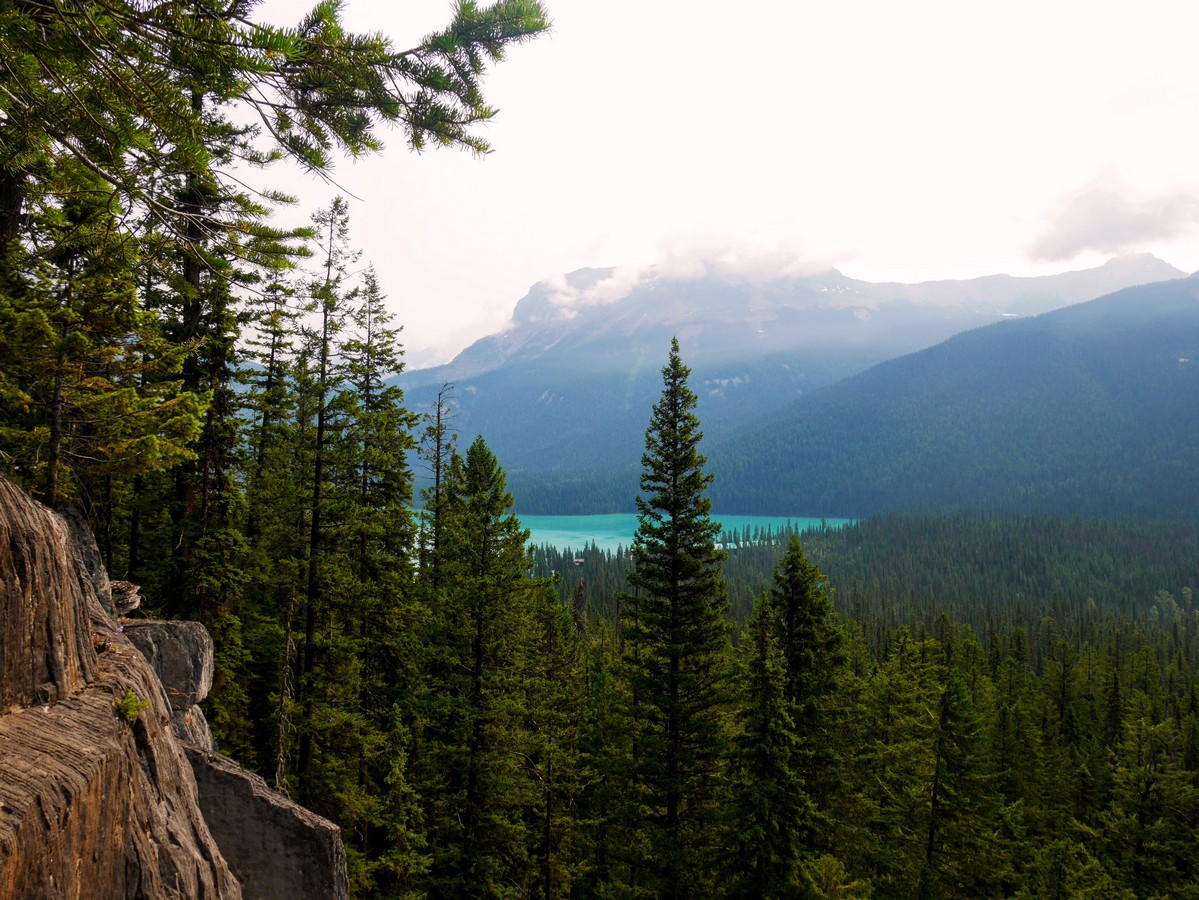 View to Emerald Lake on the Hamilton Lake Hike in Yoho National Park, British Columbia