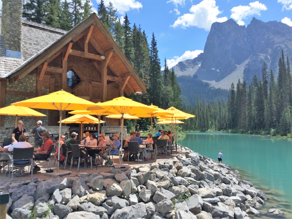 The best patio in the Rockies at the Emerald Lake Circuit Hike in Yoho National Park