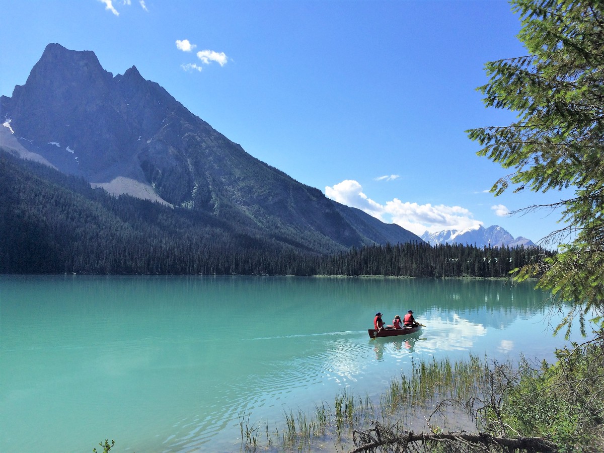 Canoeing on the Emerald Lake Circuit Hike in Yoho National Park