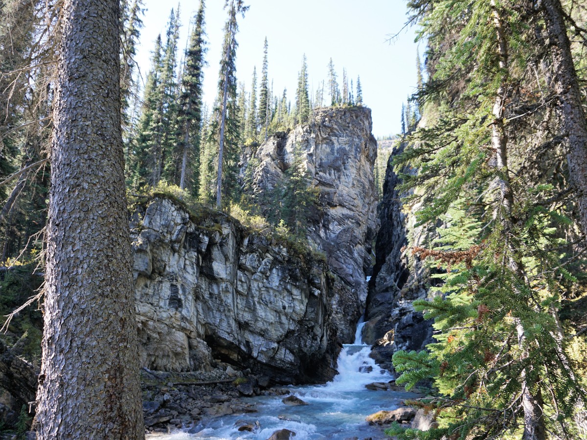Slot Canyon on the Twin Falls and Whaleback Hike in Yoho National Park, Canada