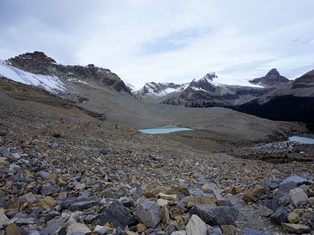 Views hiking the Iceline Trail on the Yoho Valley Circuit Hike in Yoho National Park, Canada