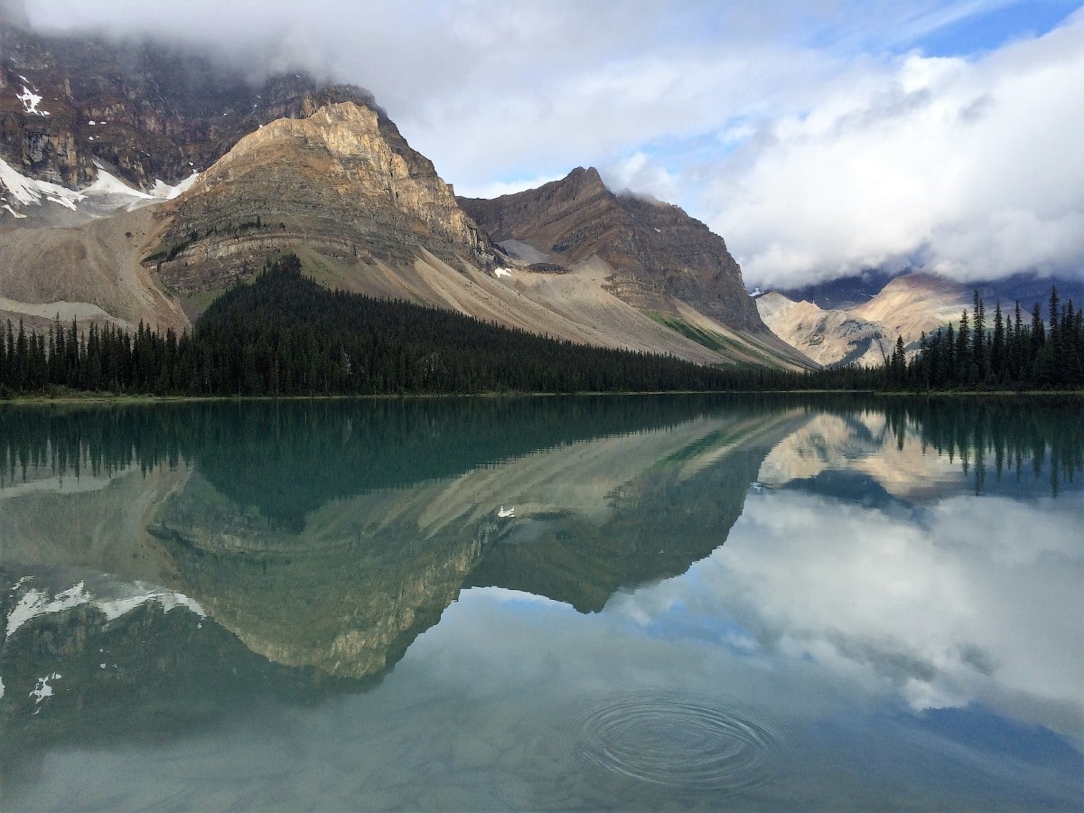 Bow Lake on the Crowfoot Pass and Balfour Viewpoint Hike from the Icefields Parkway near Banff National Park