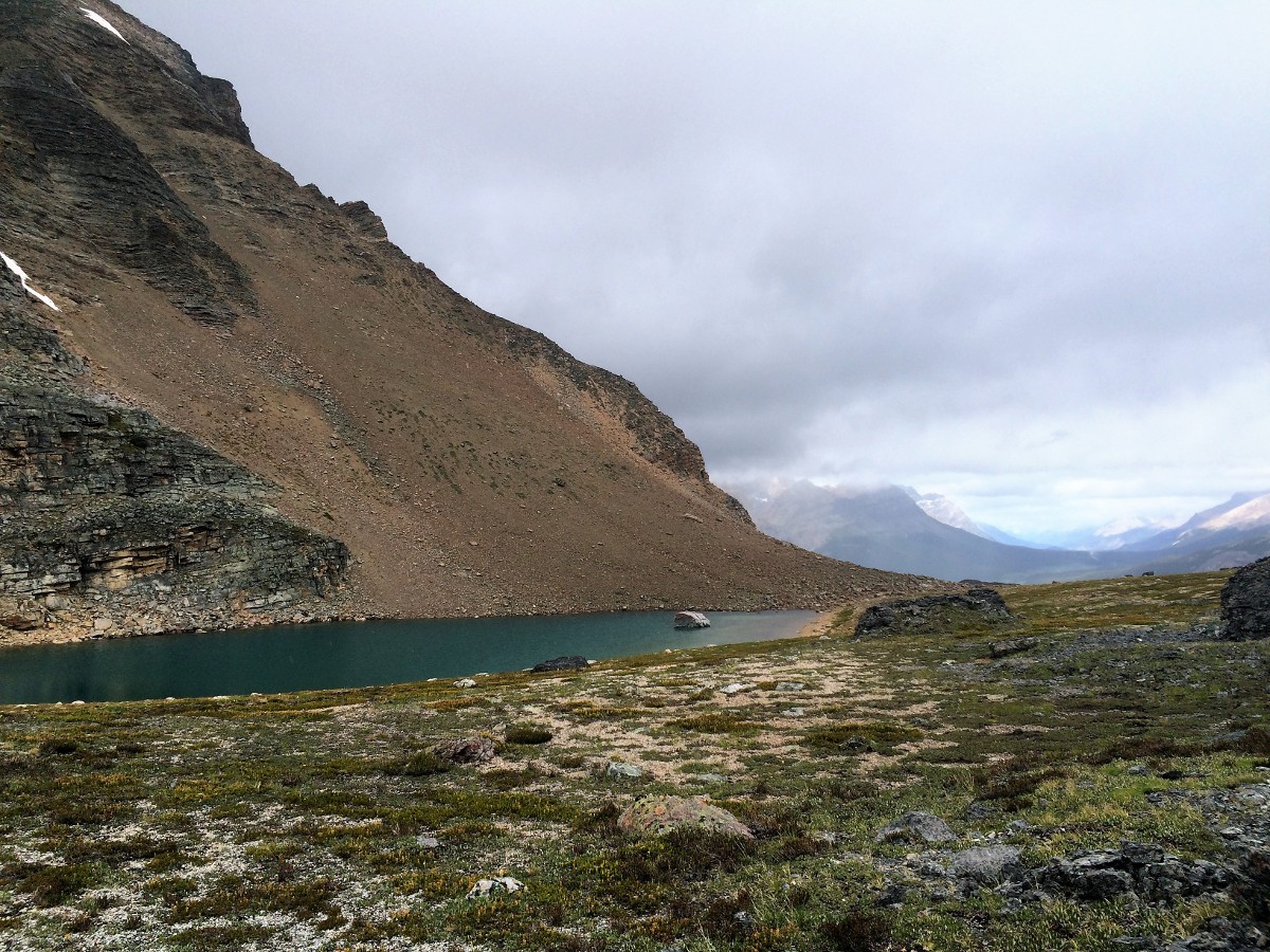 One of the tarns on the Crowfoot Pass and Balfour Viewpoint Hike from the Icefields Parkway near Banff National Park