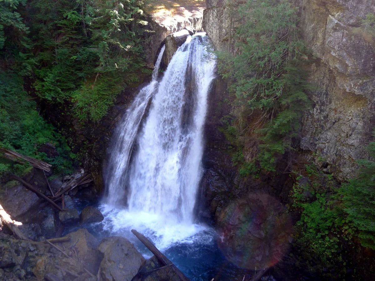 The falls on the Lady Falls Hike in Strathcona Provincial Park, BC