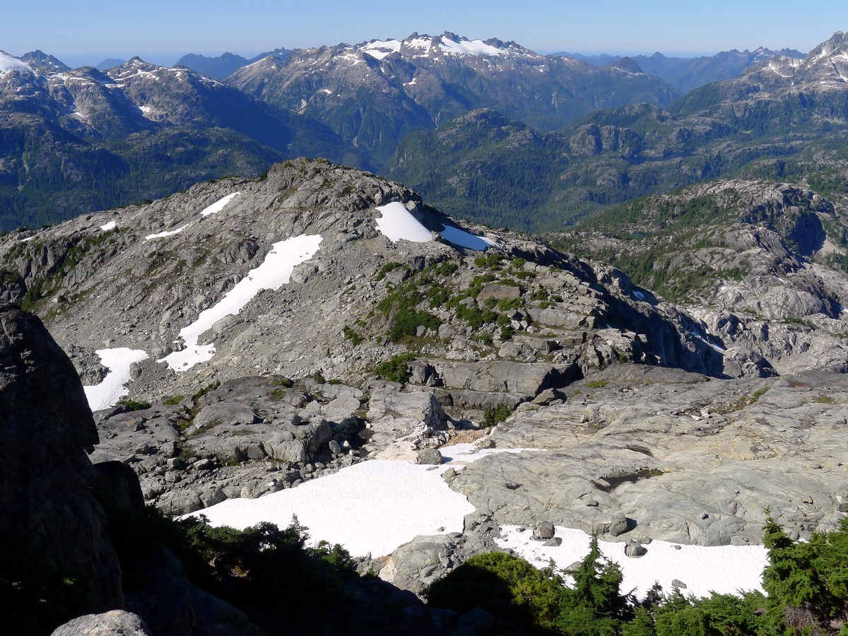 Looking down the ridge from the Mt Myra Hike in Strathcona Provincial Park, Canada