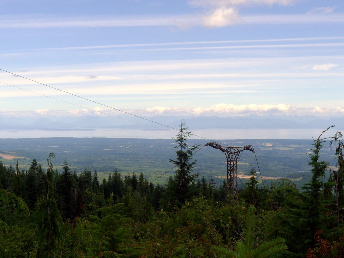 Chair tower from the plateau on the Mt Becher Hike in Strathcona Provincial Park, Canada