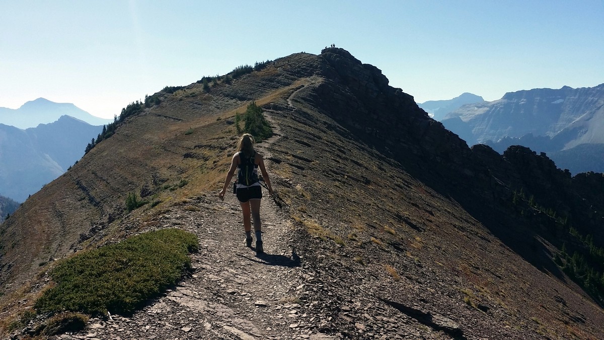 Summit ridge on the Carthew - Alderson Hike in Waterton Lakes National Park, Canada