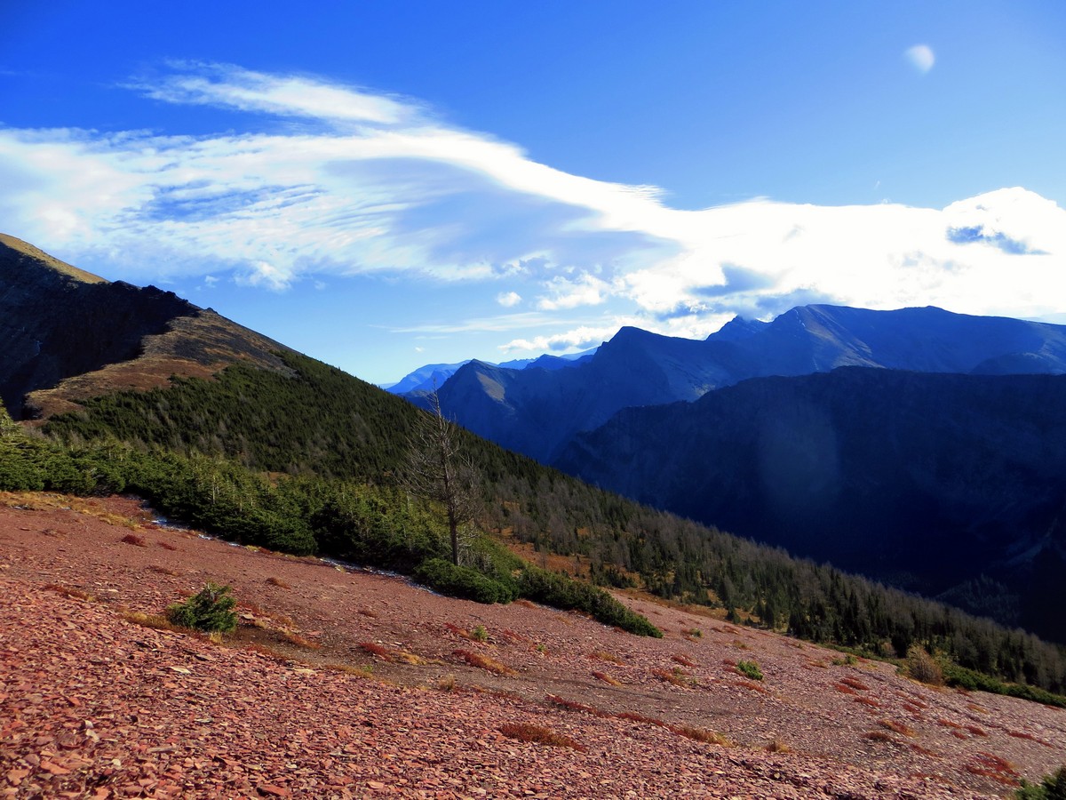 View of Buchanan Ridge from the Lineham Ridge Hike in Waterton Lakes National Park, Alberta