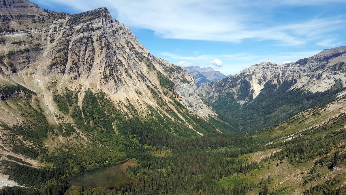 Valley views on the Crypt Lake Hike in Waterton Lakes National Park, Canada