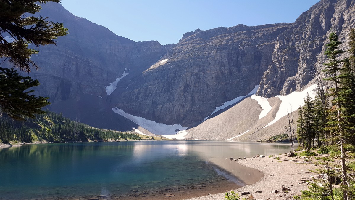 View of the Crypt Lake Hike in Waterton Lakes National Park, Canada