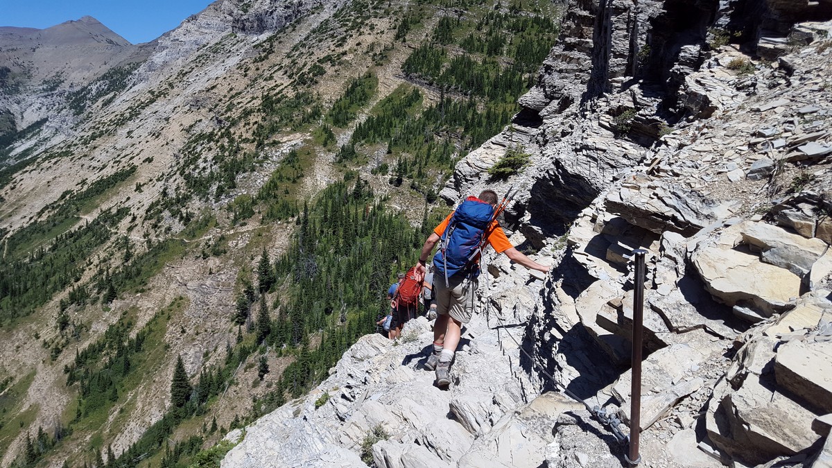 Cables on the Crypt Lake Hike in Waterton Lakes National Park, Canada