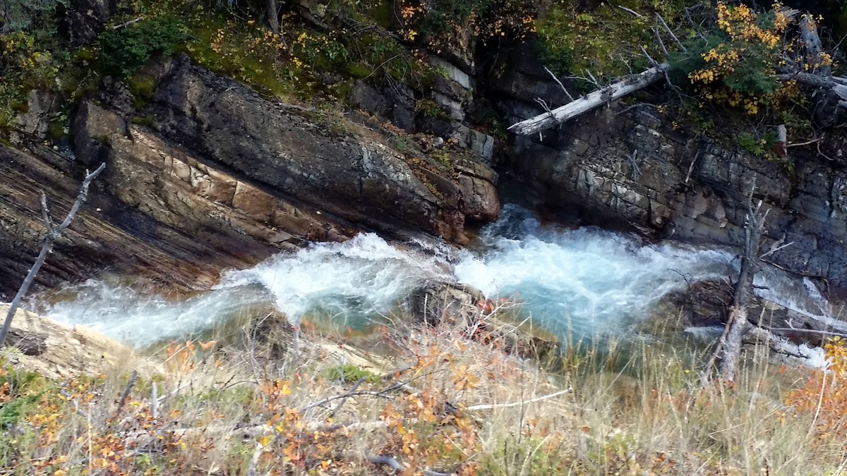 Hell Roaring Falls on the Crypt Lake Hike in Waterton Lakes National Park, Canada