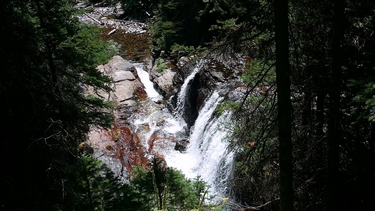 Lower Falls on the Lineham Falls Hike in Waterton Lakes National Park, Canada