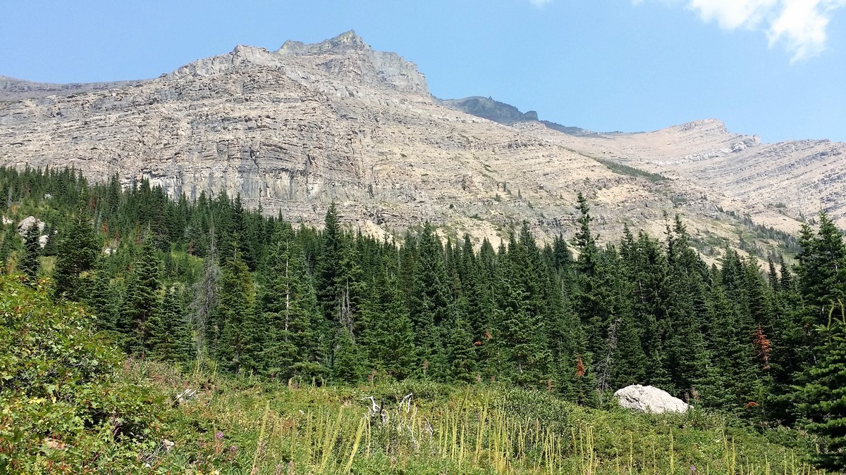 Views of the Ruby ridge on the Lineham Falls Hike in Waterton Lakes National Park, Canada