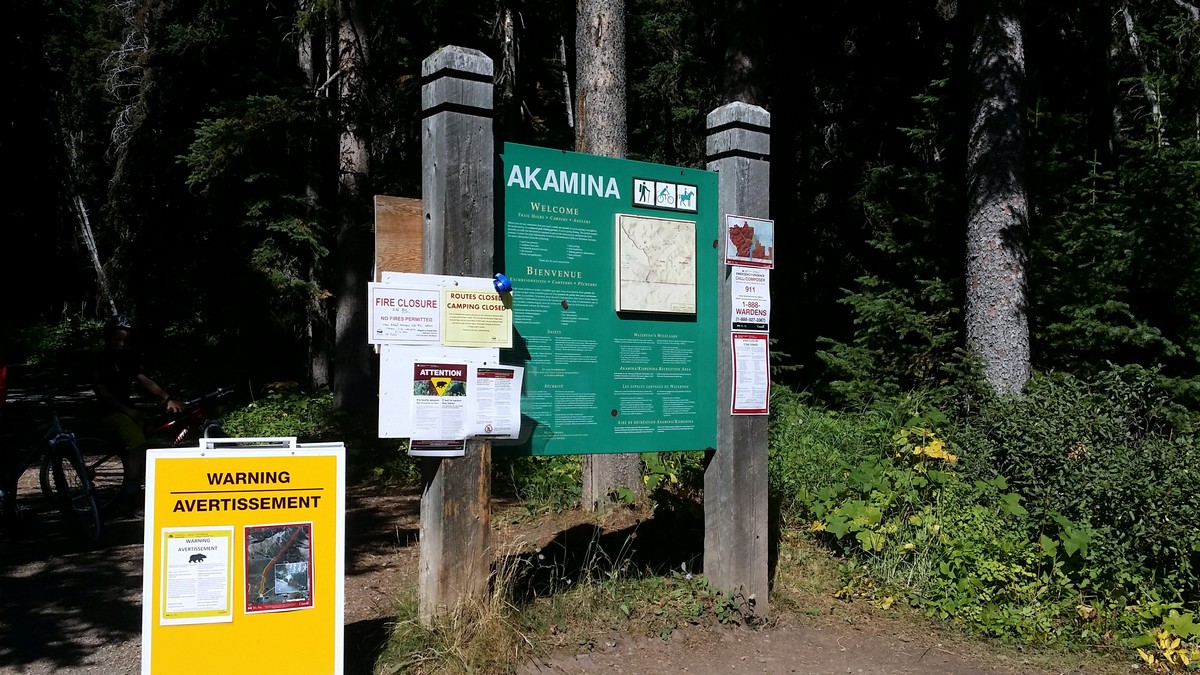 Trailhead of the Wall Lake Hike in Waterton Lakes National Park, Canada