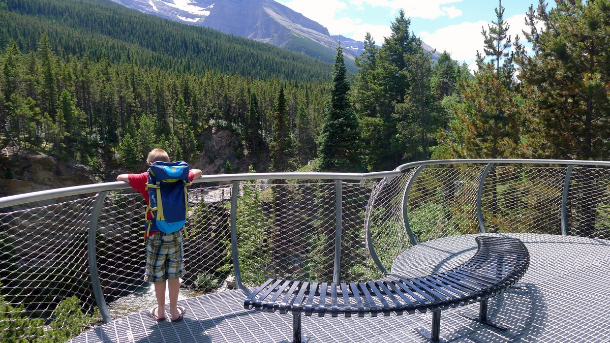 Blakiston Falls viewing platform on the Red Rock Canyon / Blakiston Falls Hike in Waterton Lakes National Park, Canada