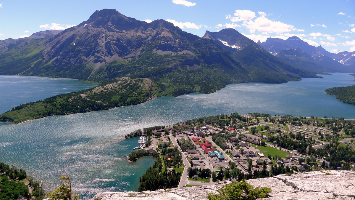 Townsite and Vimy Peak on the Bear's Hump Hike in Waterton Lakes National Park, Canada