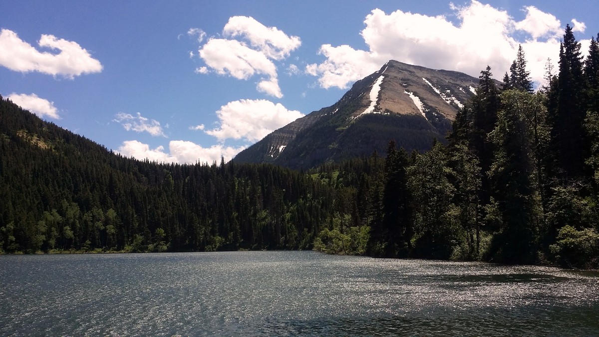Mount Bertha in Waterton Lakes National Park can be seen from Crandell Lake trail