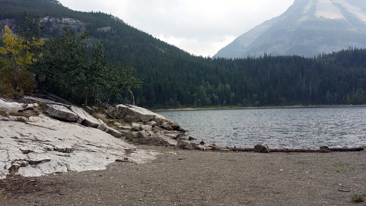 Lake and Mount Bertha on the Crandell Lake Hike in Waterton Lakes National Park, Alberta