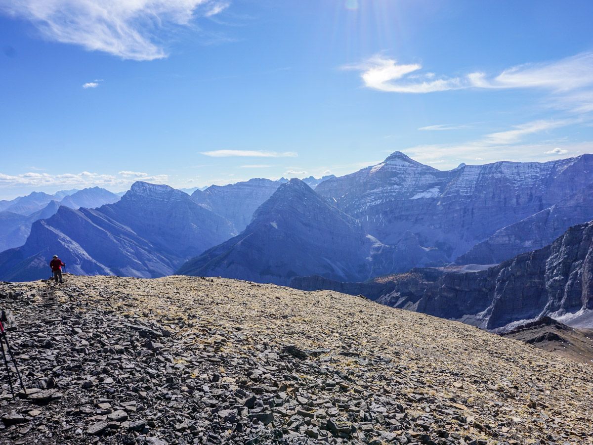 Hikers and amazing mountain views on Centennial Pass and Mount Allan Summit Hike in Canmore