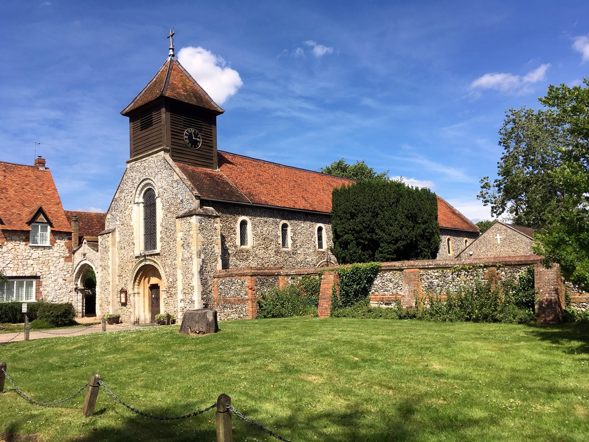 St Mary the Virgin Church on the Hurley Loop Hike in Chiltern Hills, England