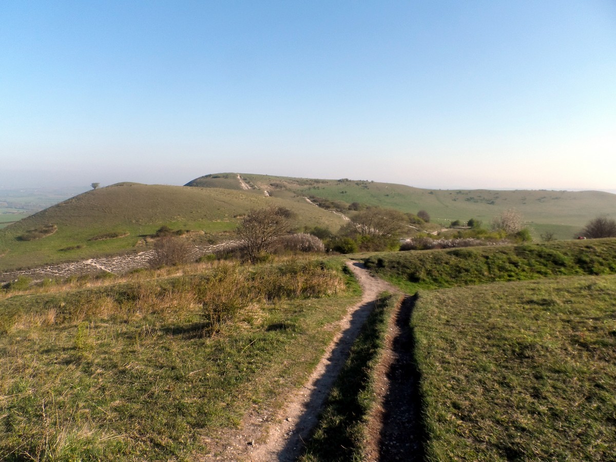 Chalk trail along the ridgeway on the Ashridge Boundary Trail Hike in Chiltern Hills, England