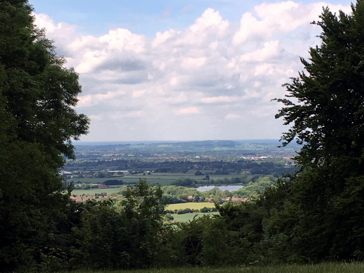 View over Wendover from the Wendover Loop Hike in Chiltern Hills, England