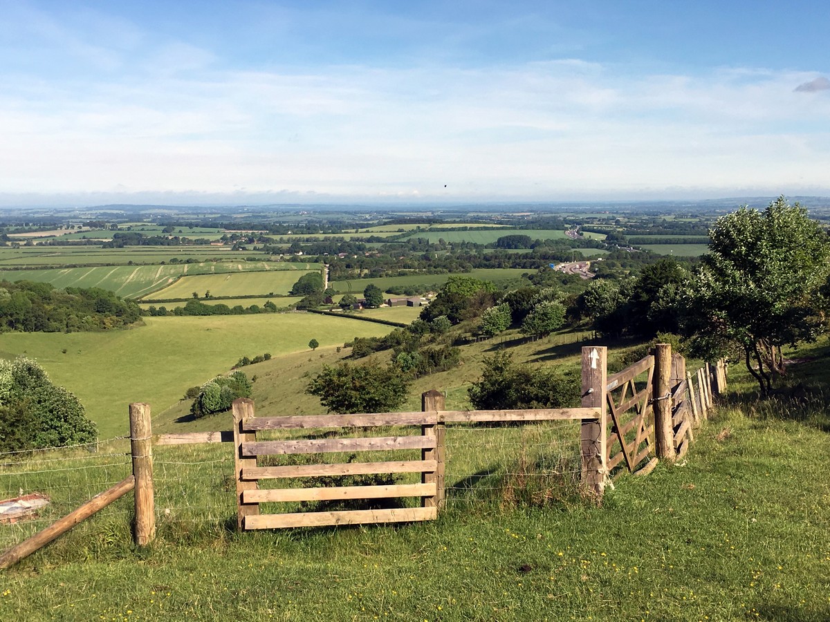 Oxford Plain from the Aston Rowant Hike in Chiltern Hills, England