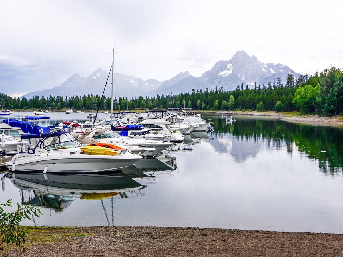 Boats on Colter Bay Hike in Grand Teton National Park