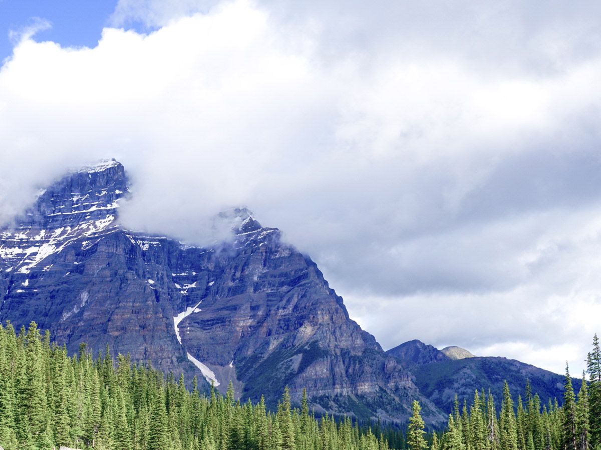 Mountain top from the Consolation Lakes Hike in Lake Louise, Banff National Park